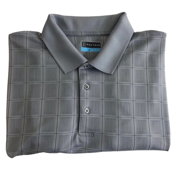 PGA Tour Mens XXL Grey Short Sleeve Golf Polo Shirt - Picture 3 of 6